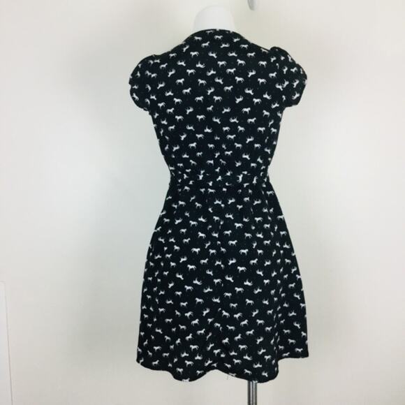 🚨SALE🚨Xhilaration Black mini Dress White Horses Pattern Small 3/$10 4/$12 5/$1 - Picture 7 of 9